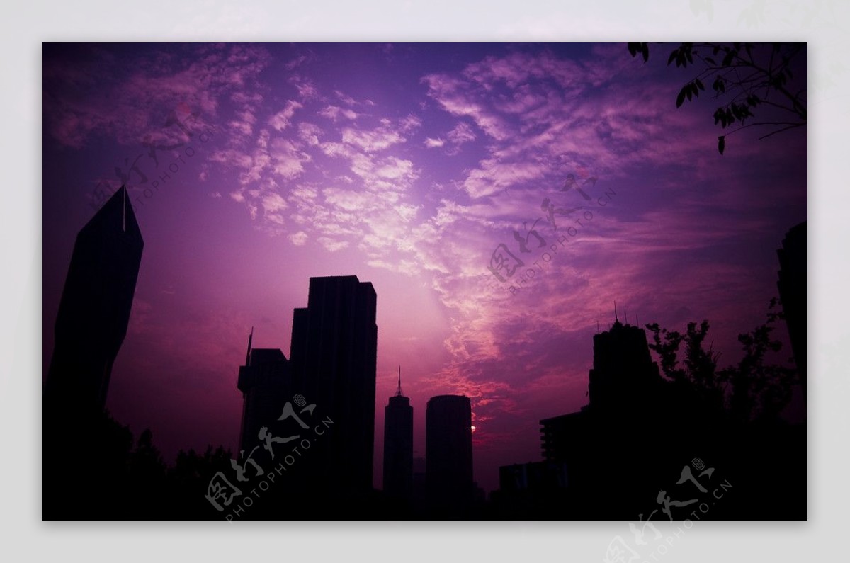 上海落日图片
