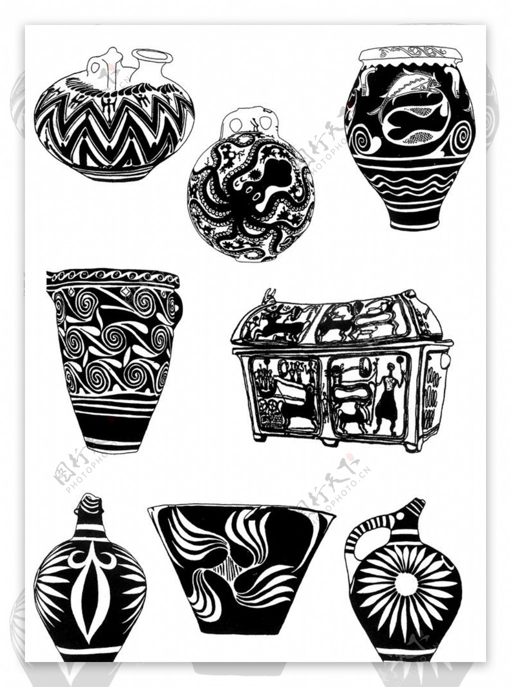 陶器瓦罐纹样图片