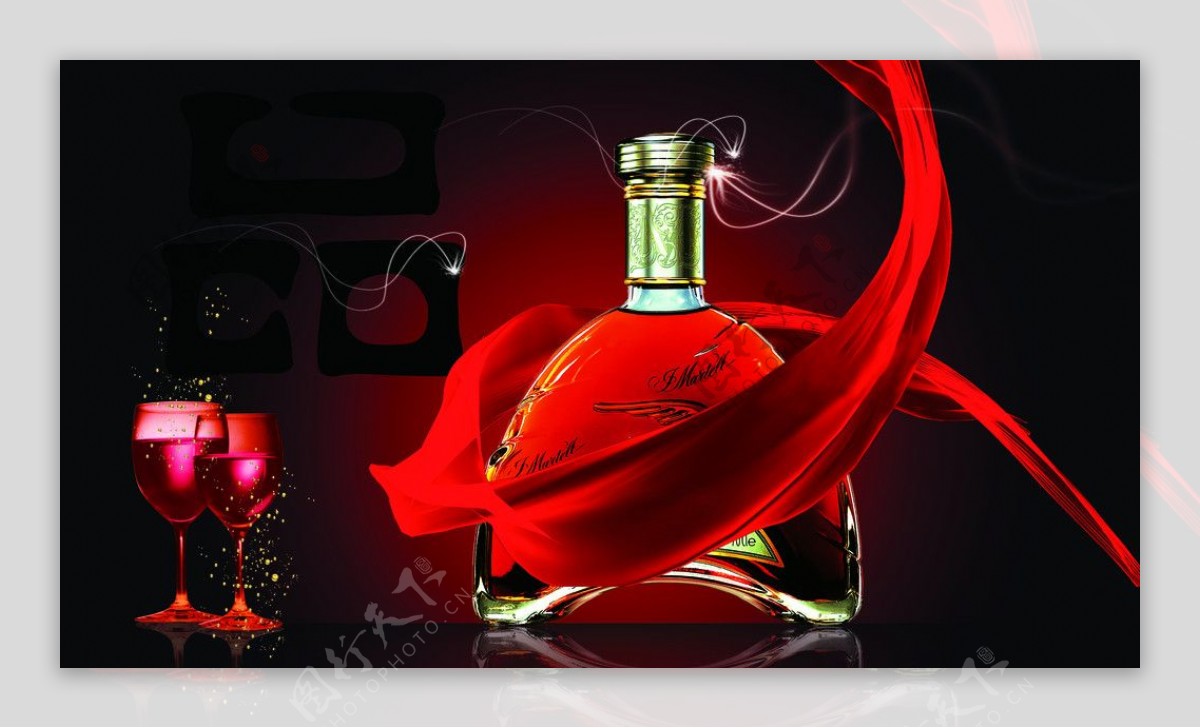 红酒广告设计PSD模板图片