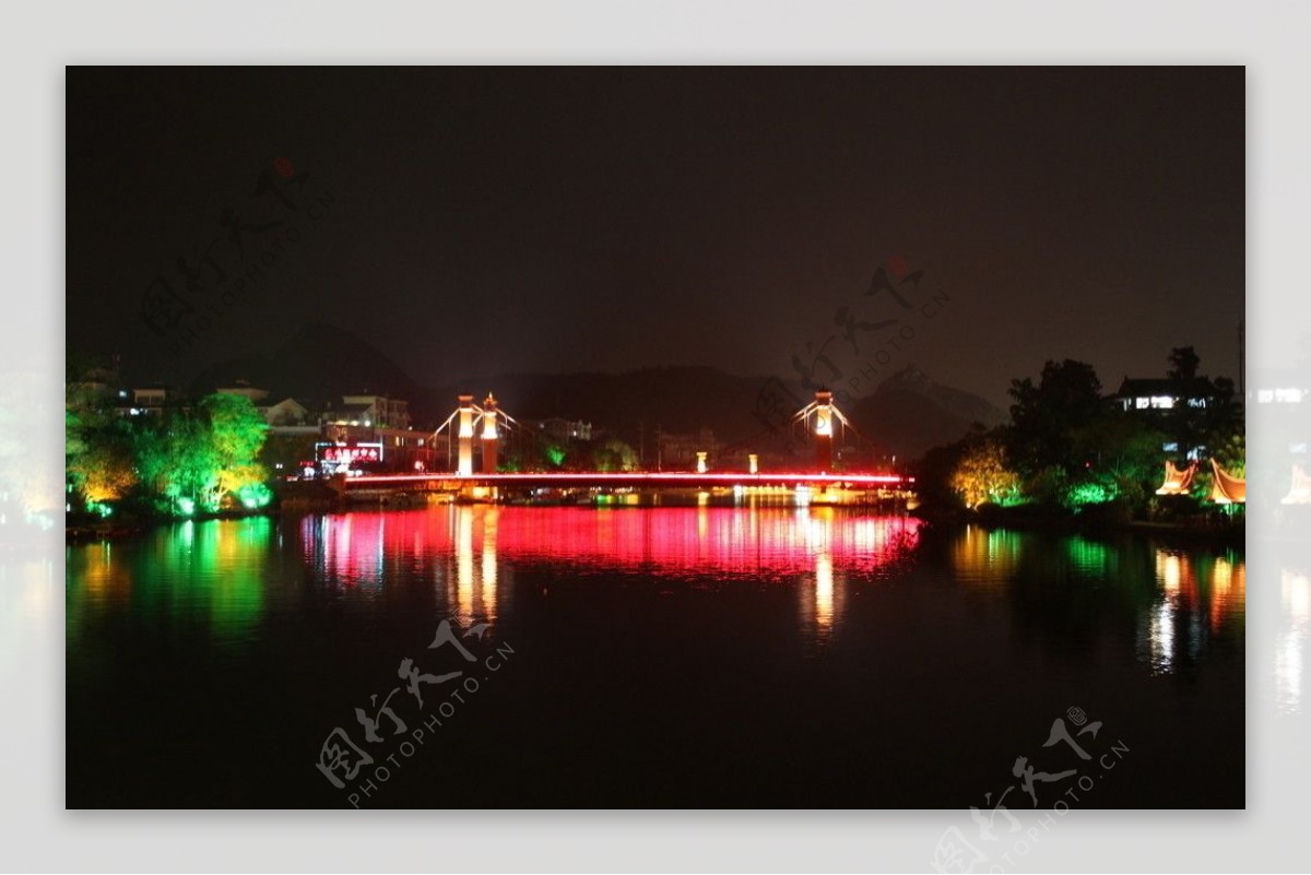 榕湖夜景图片