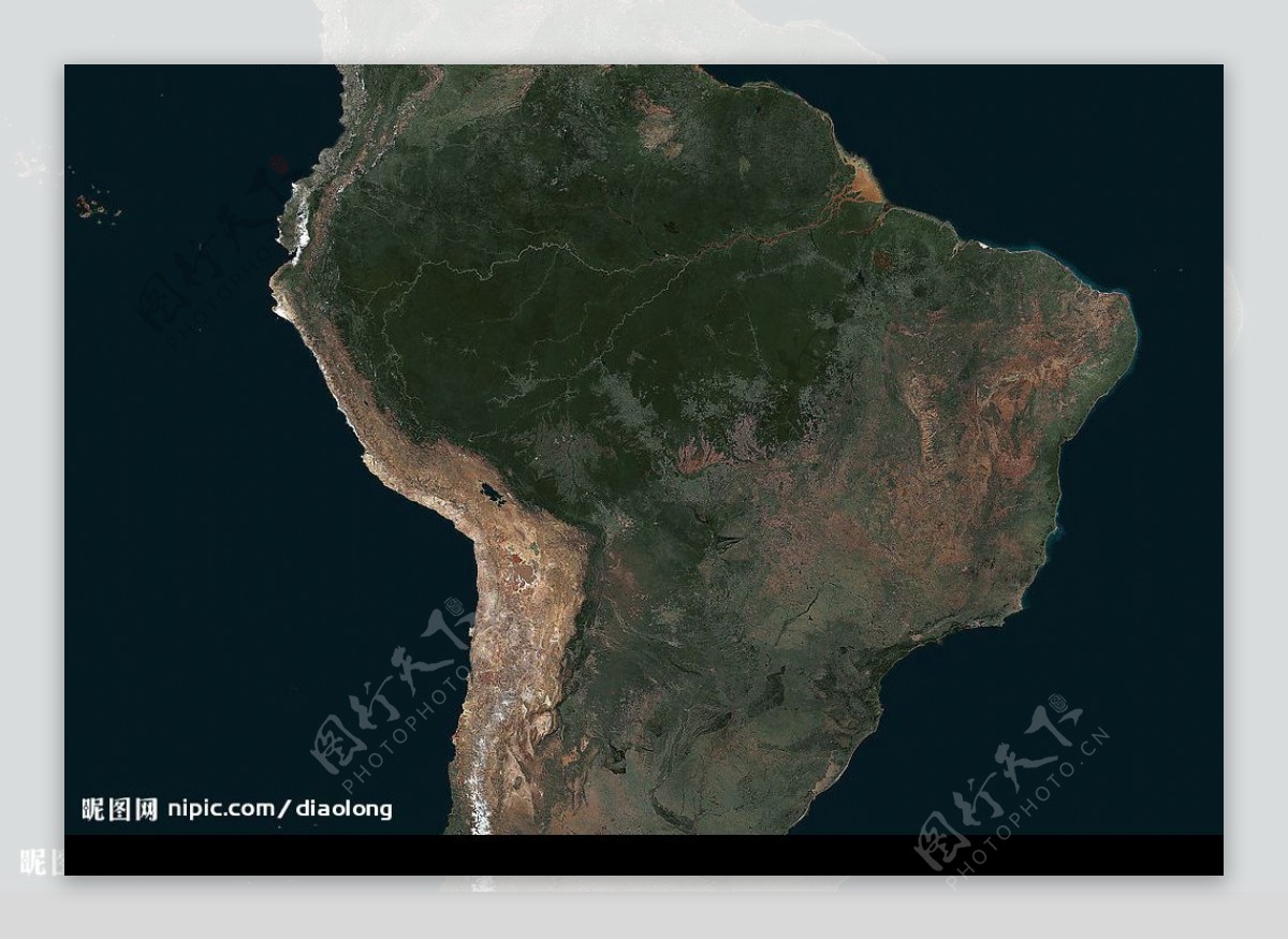南美中部无云卫星照片图片