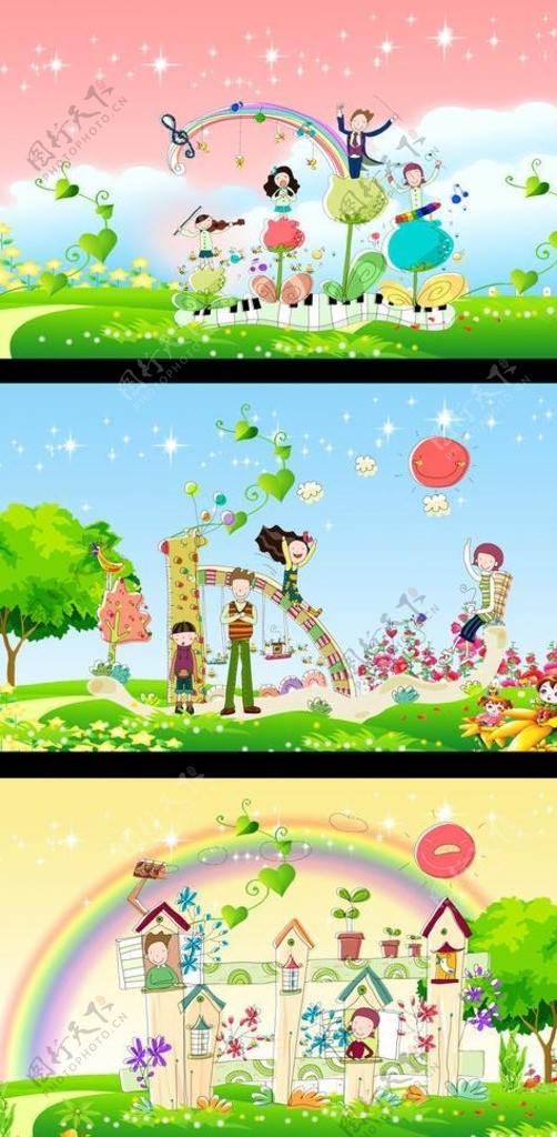 卡通背景幼儿园广告儿童节图片