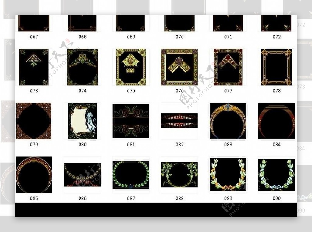 阿拉伯文化图库花边框纹全100款图片