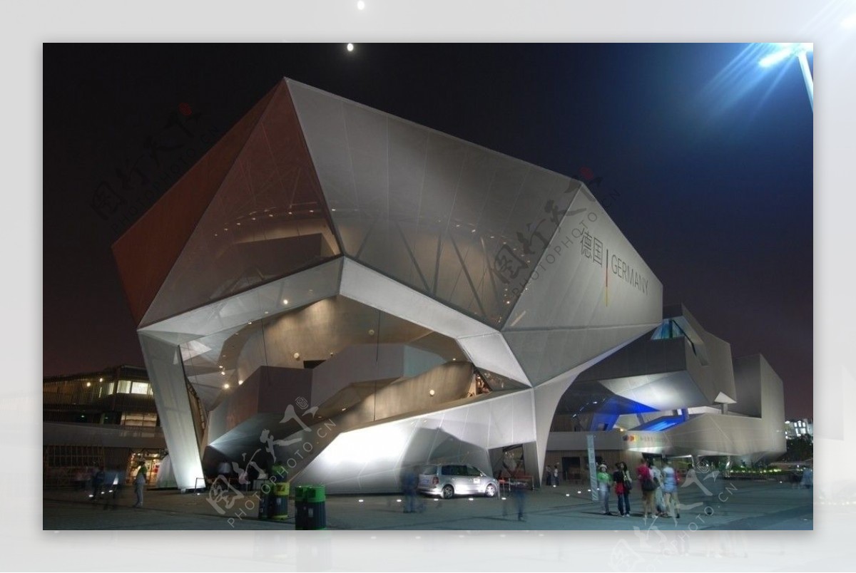 上海世博会德国馆及夜景图片