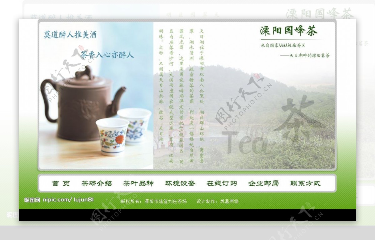 茶叶网页模板图片