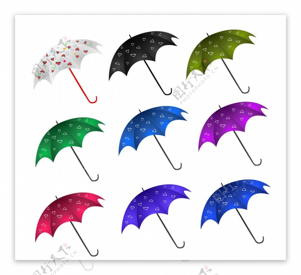 七彩雨伞图片
