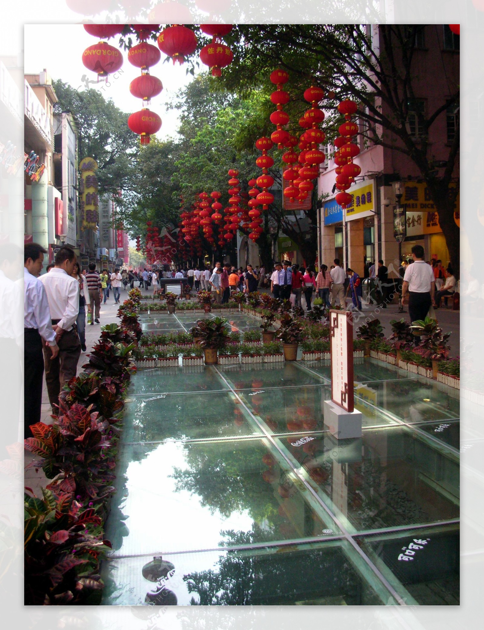 广州北京路步行街千年古道遗址灯笼购物区商业区购物街古迹图片