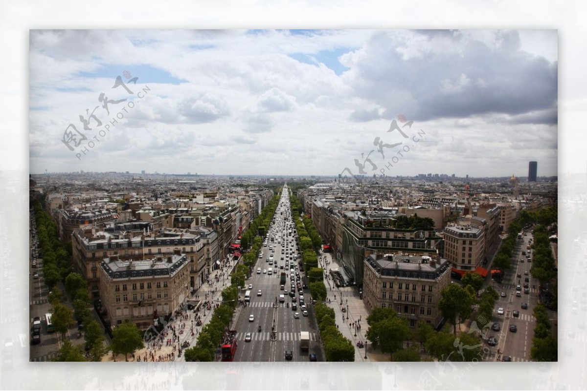 巴黎中心城区俯瞰图片