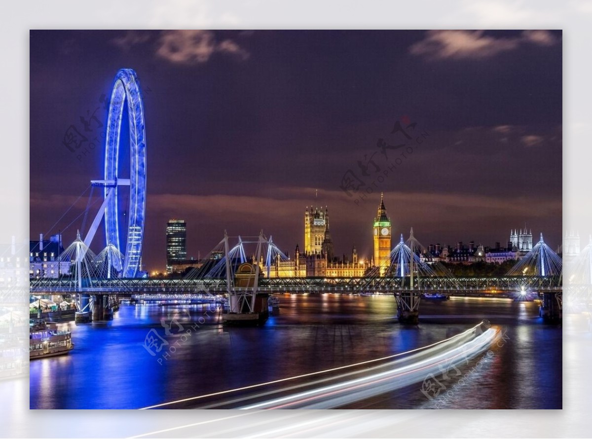 伦敦夜景一角图片