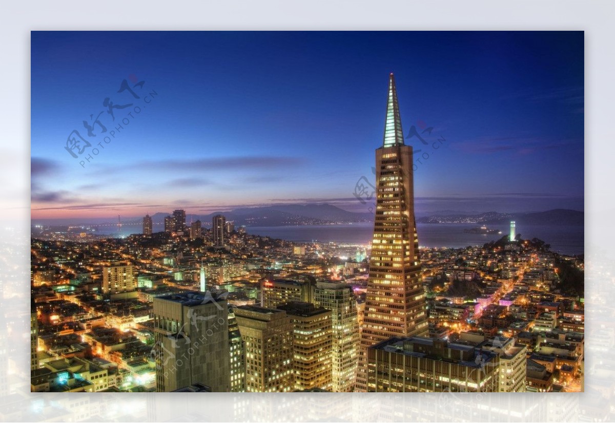 旧金山夜景一角图片