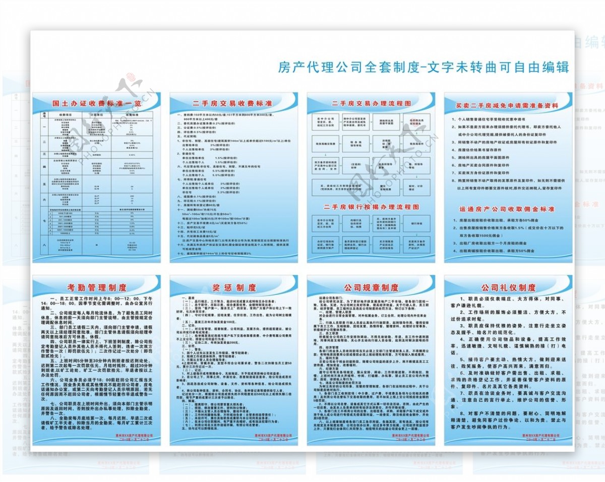 房产中介上墙制度模板图片