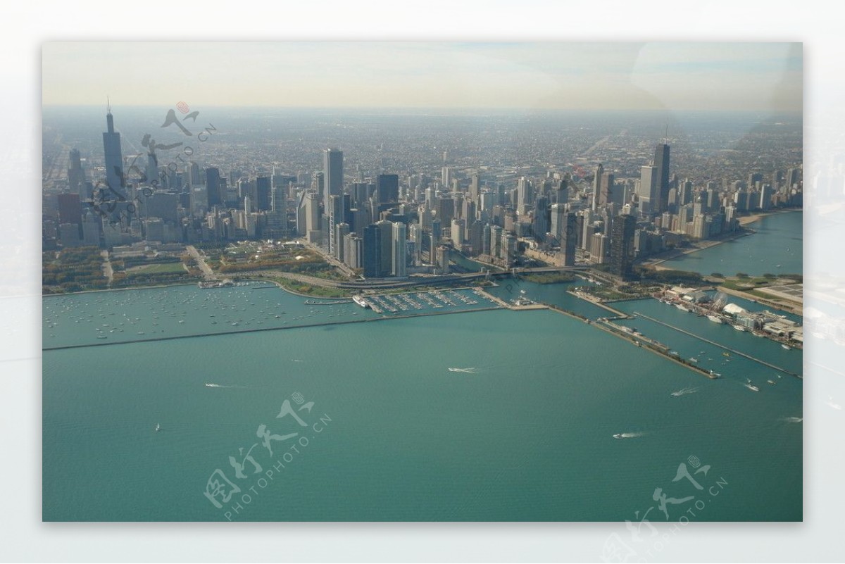 芝加哥城市景观俯瞰图片