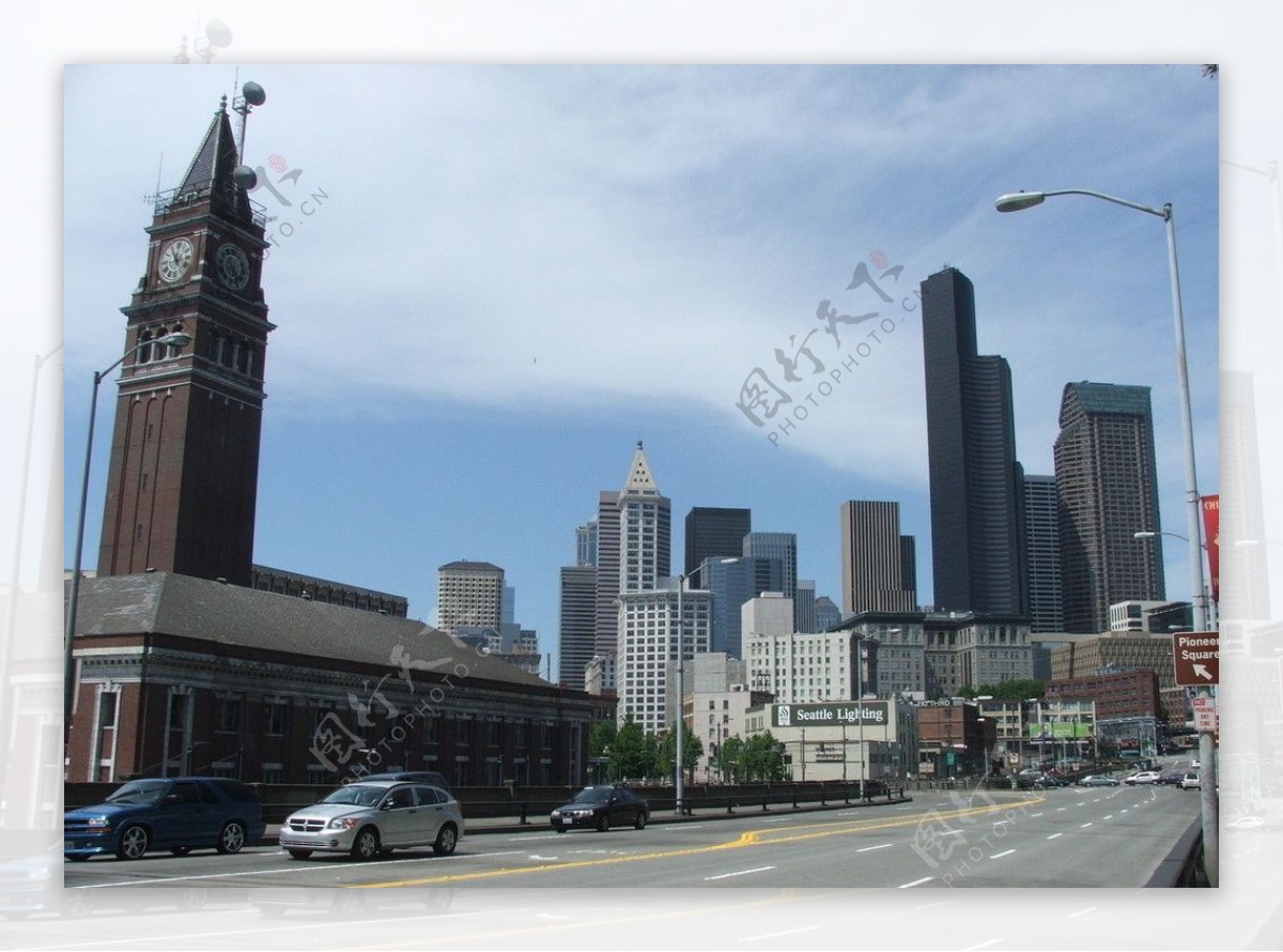 西雅图城市里的高楼图片