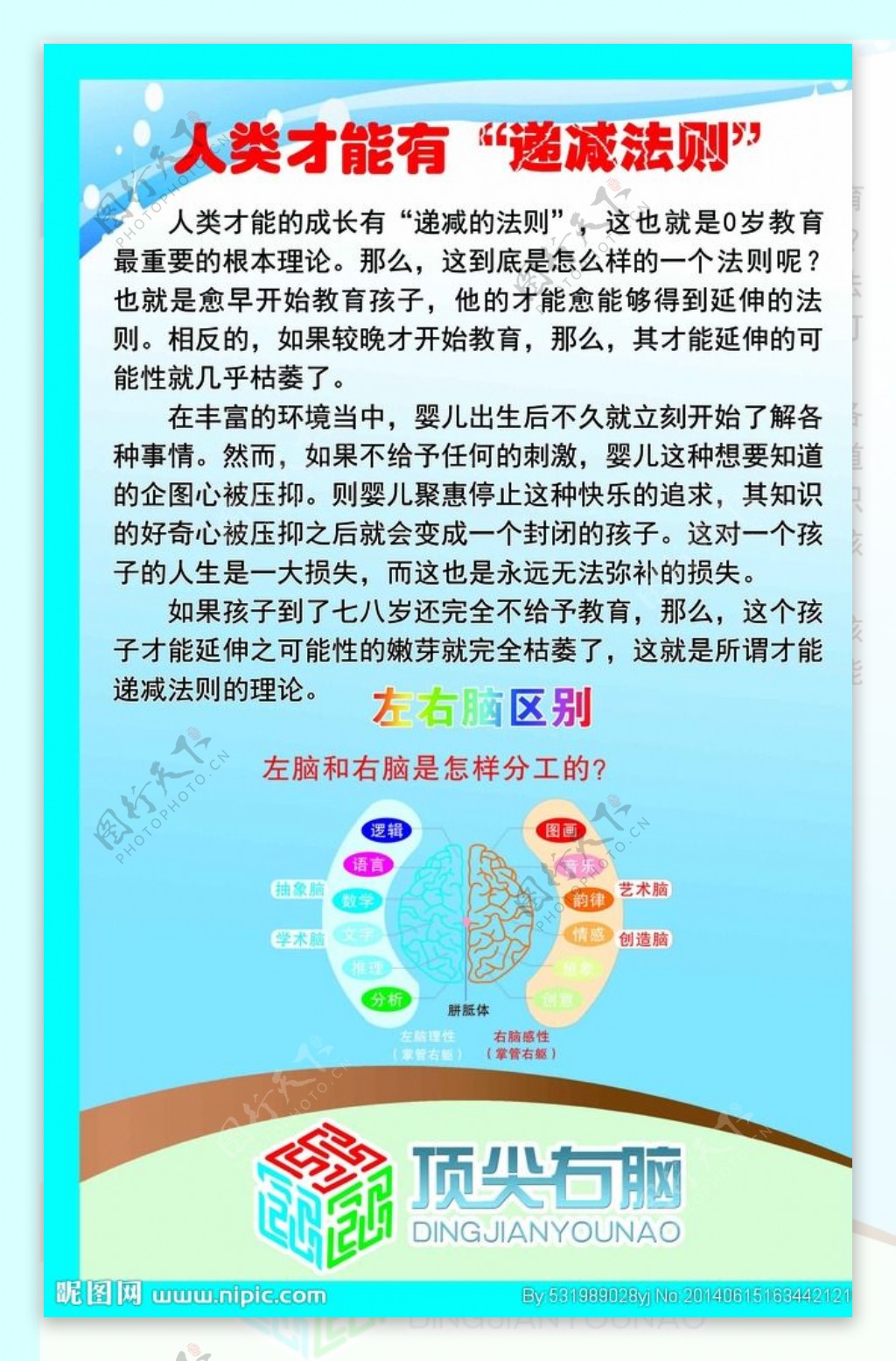 右脑的重要性展板图片