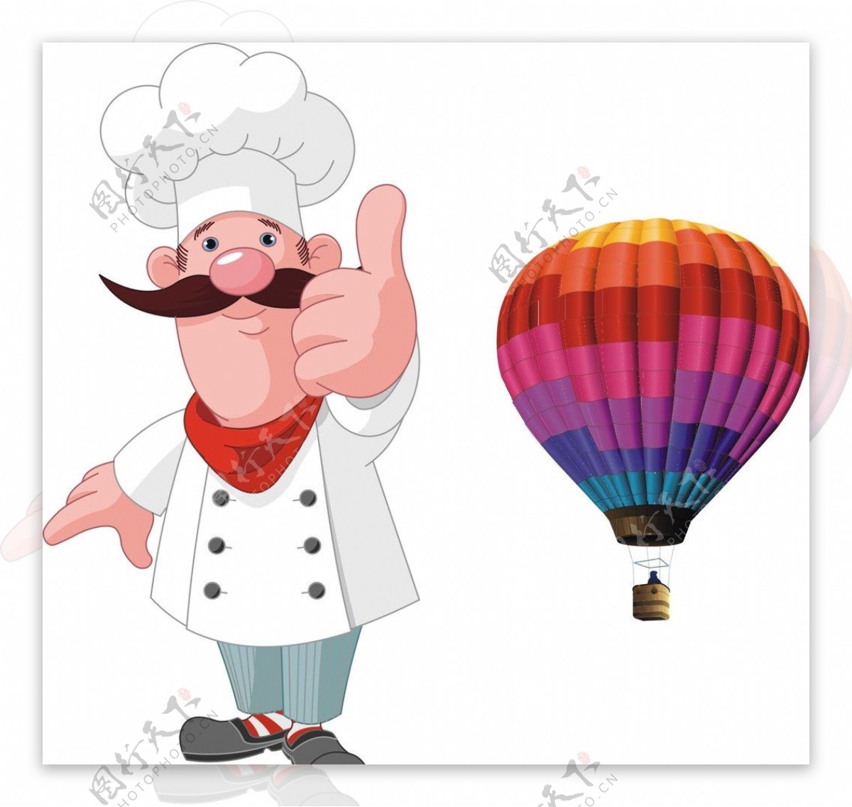 卡通厨师热气球图片