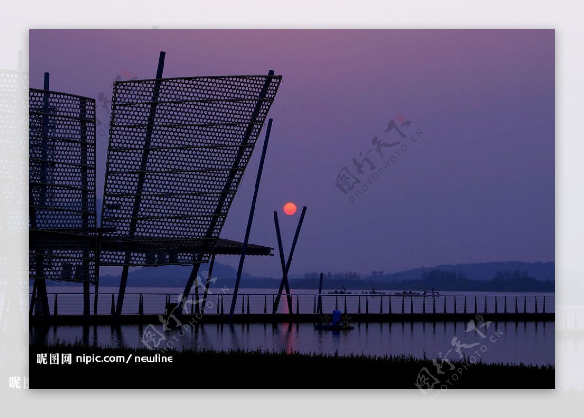 蠡湖的日落图片