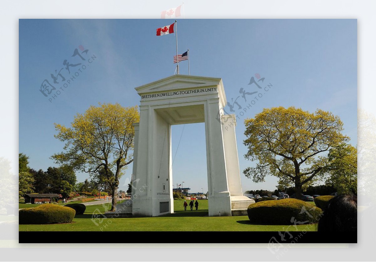 加拿大与美国交界处标志建筑图片