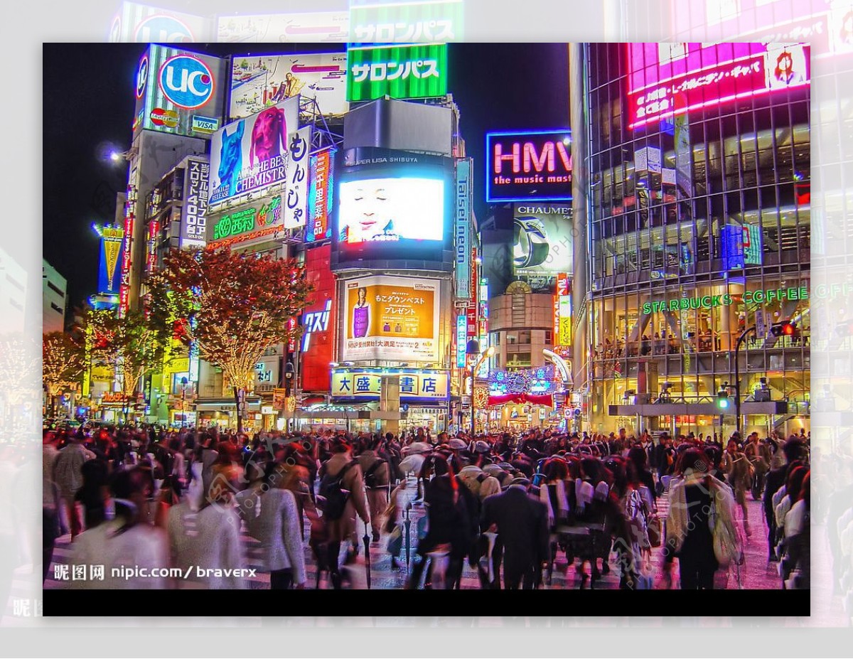 日本繁华夜景图片
