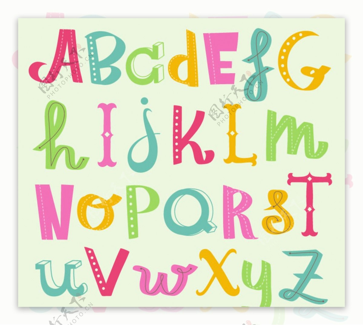 创意彩色字母图片