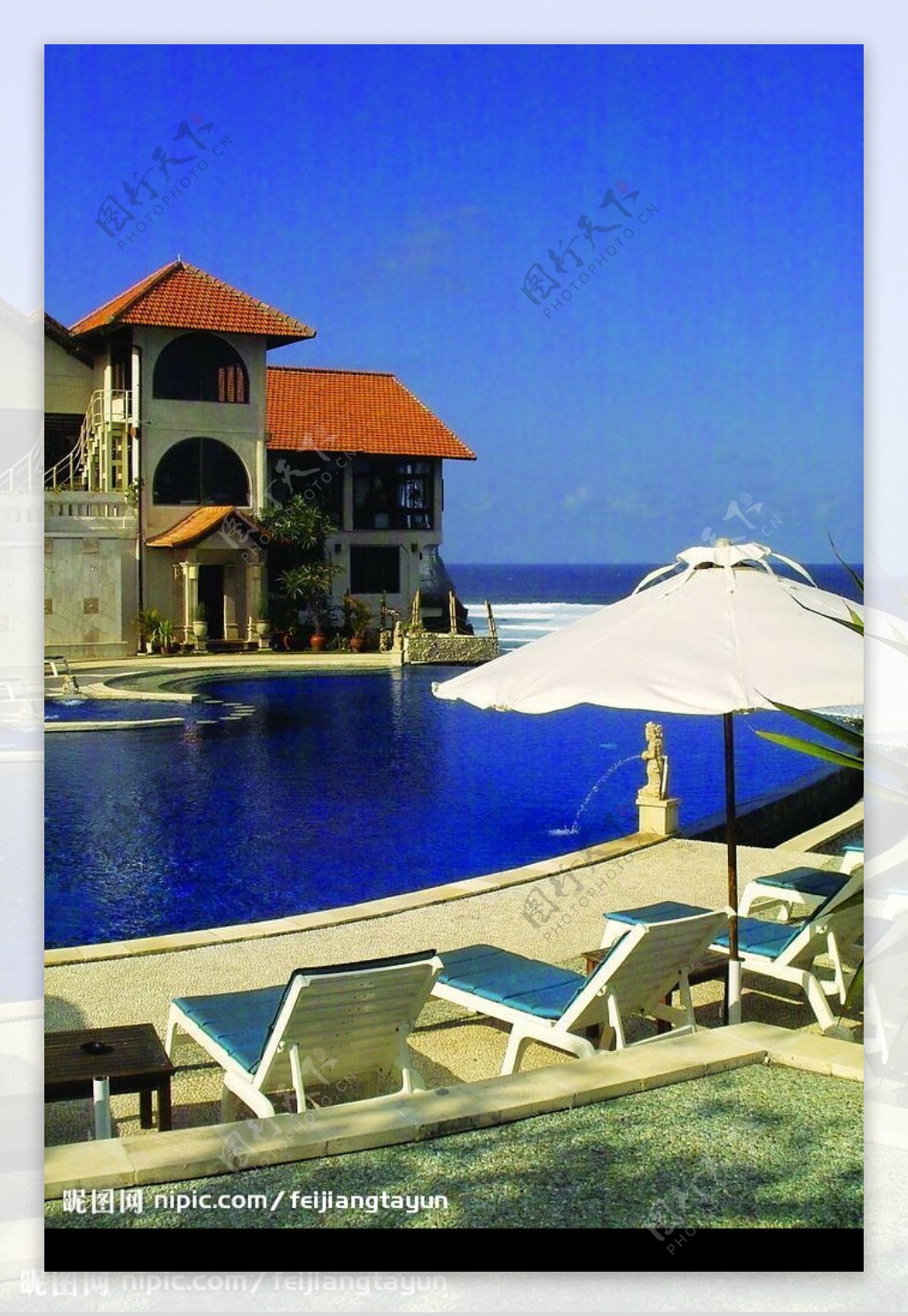 巴厘岛温泉遮阳伞图片