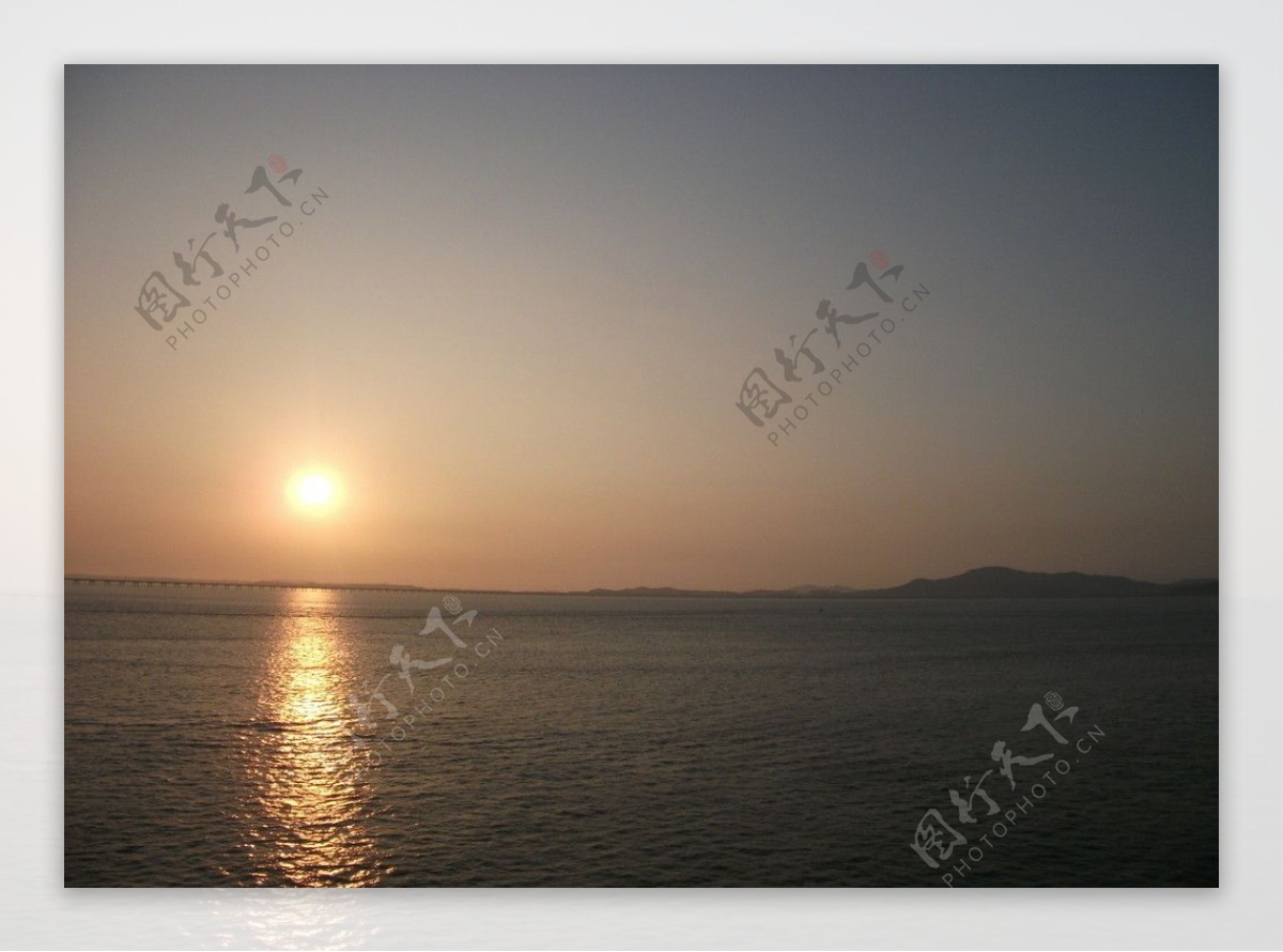 韩国海域日落图片