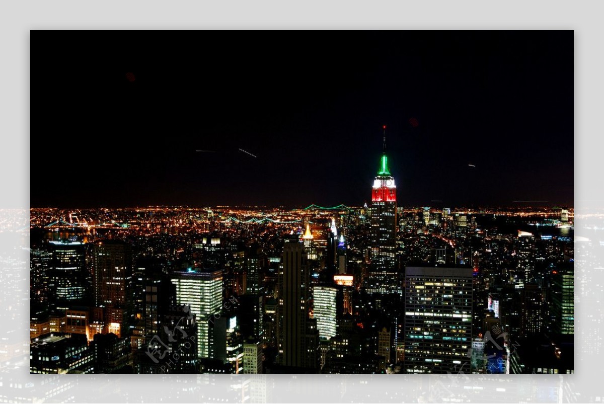 纽约俯瞰美丽的城市夜景图片