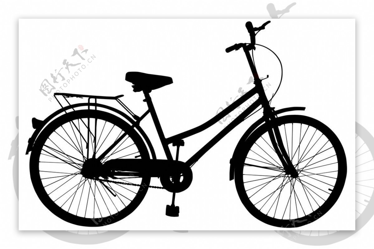 自行车自行轮廓图片