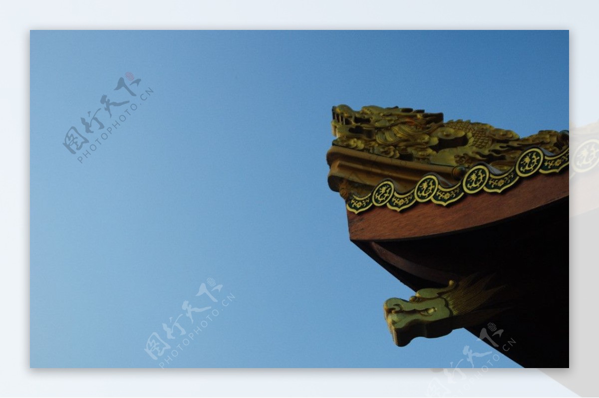 杭州西湖游船屋檐图片