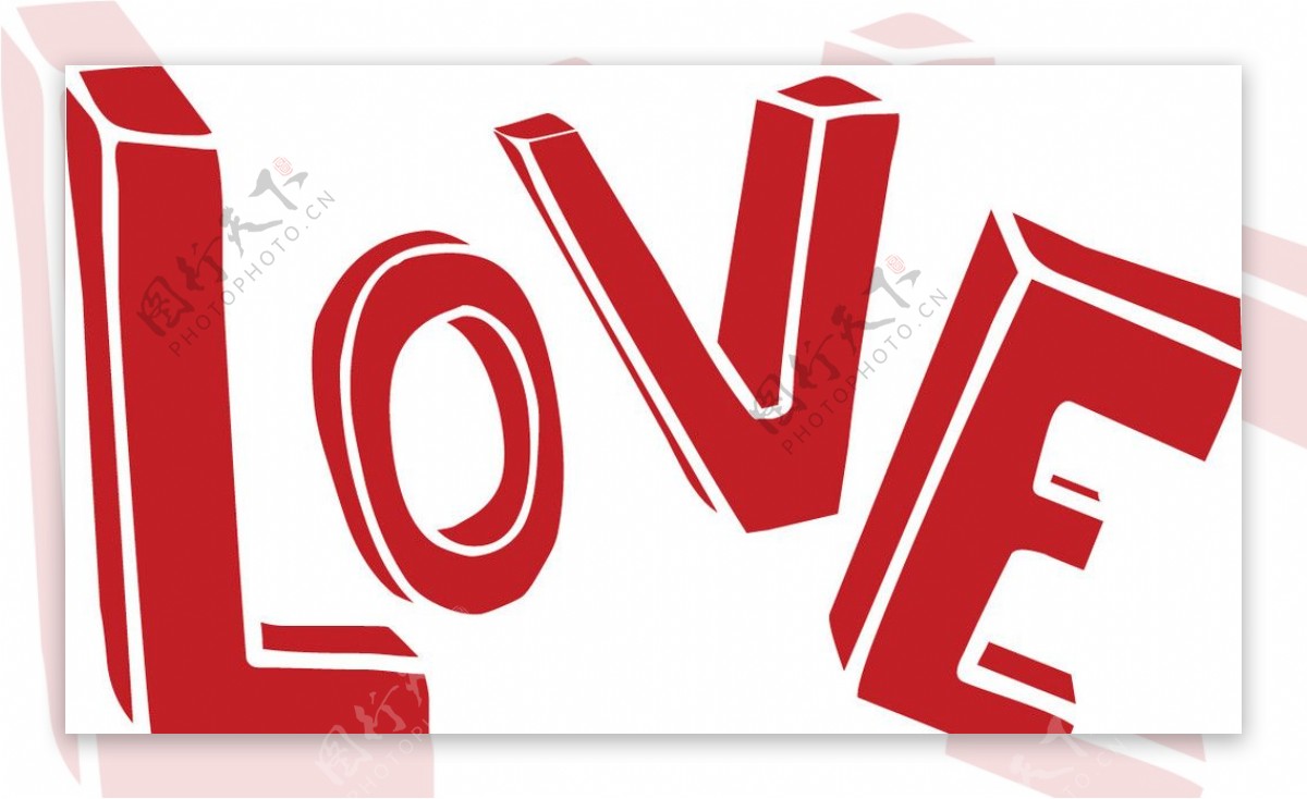 立体love艺术字体素材图片