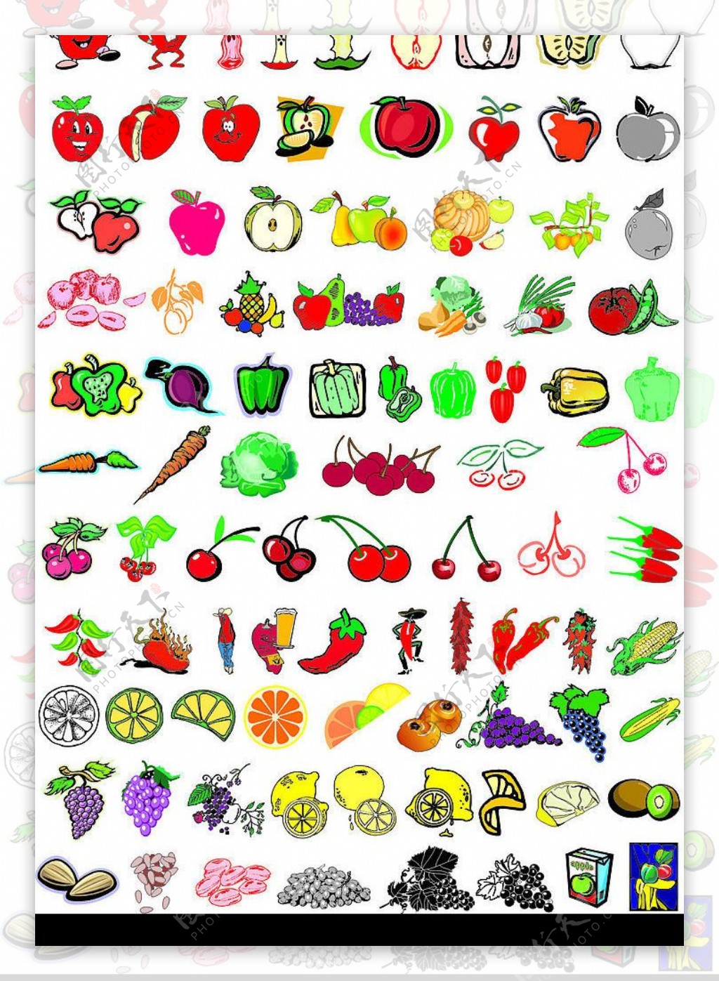 水果蔬菜矢量图精美图片