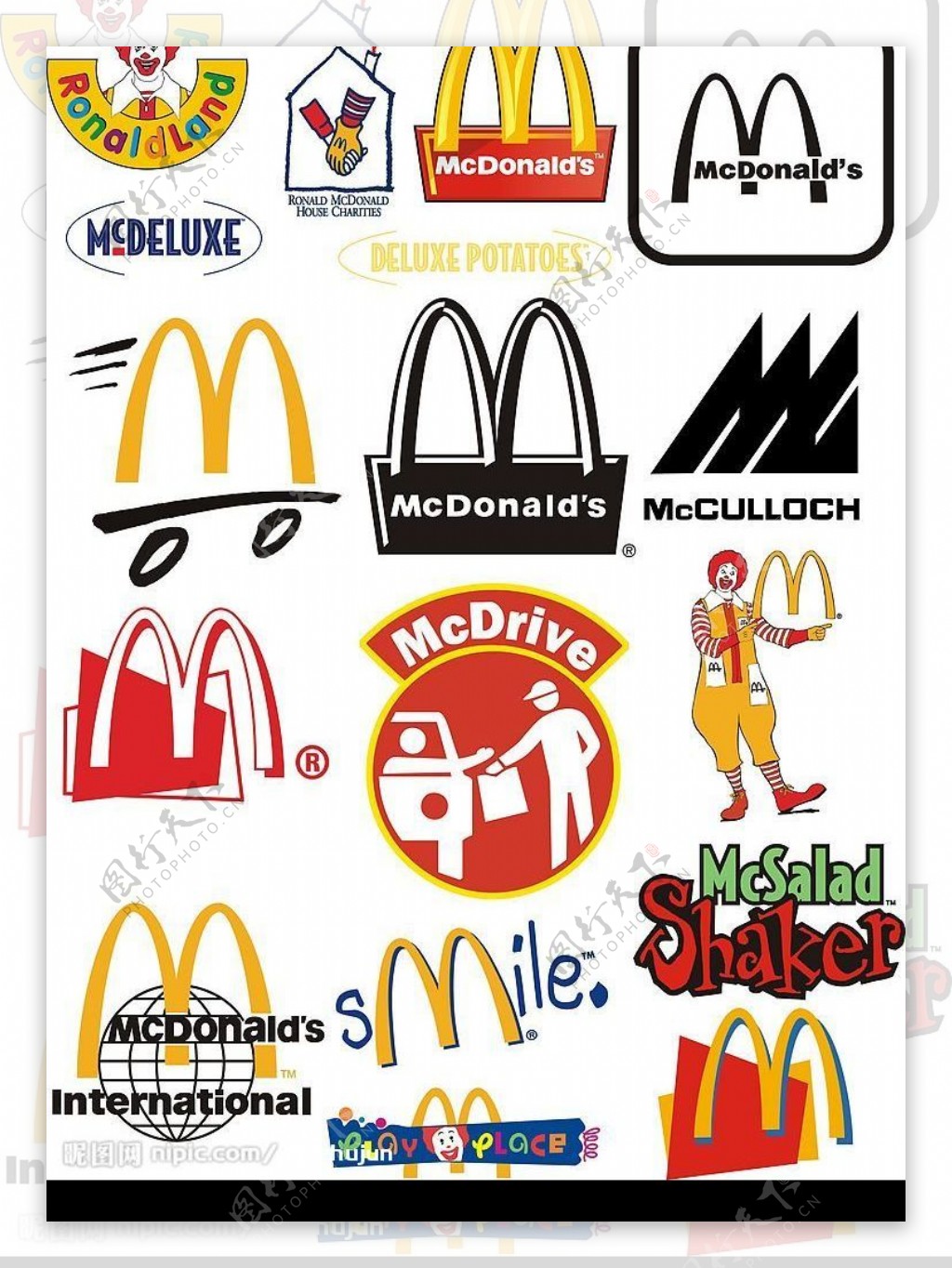 麦当劳经典标志大全集图片