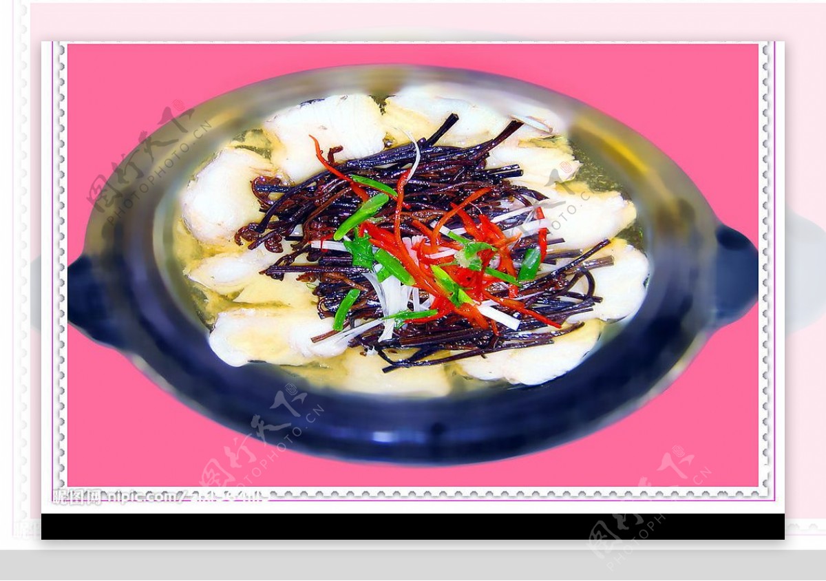 蕨菜蒸银鳕鱼图片