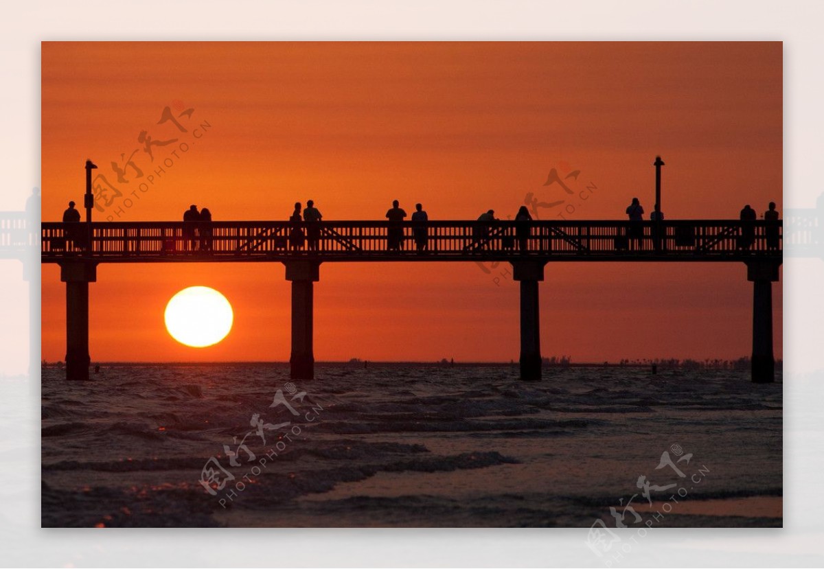 佛罗里达州海滩落日美景图片