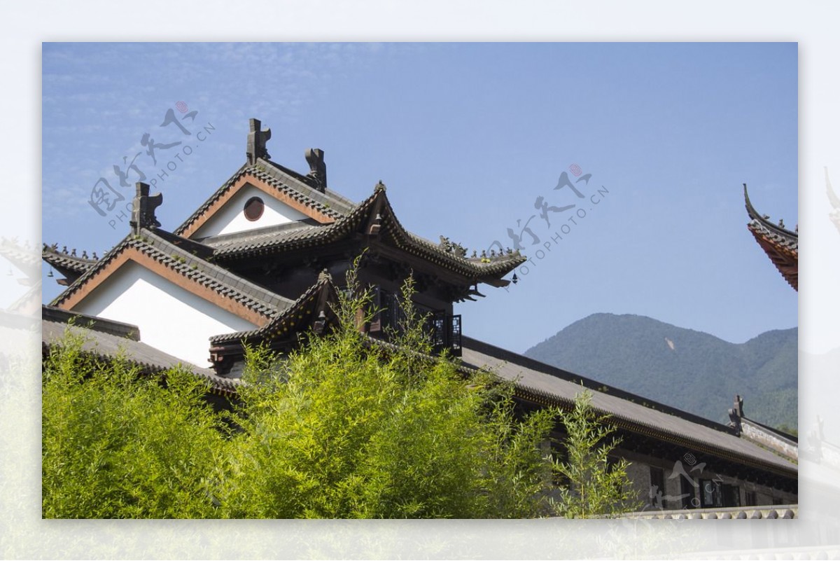寺庙中式建筑屋檐图片