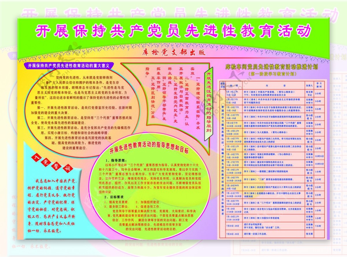 先进性教育展板和宣传图片