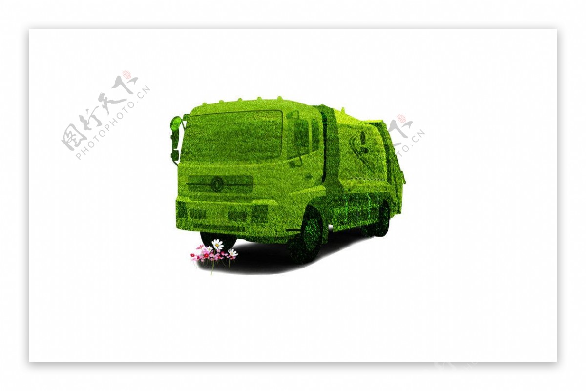 绿色车草丛车图片