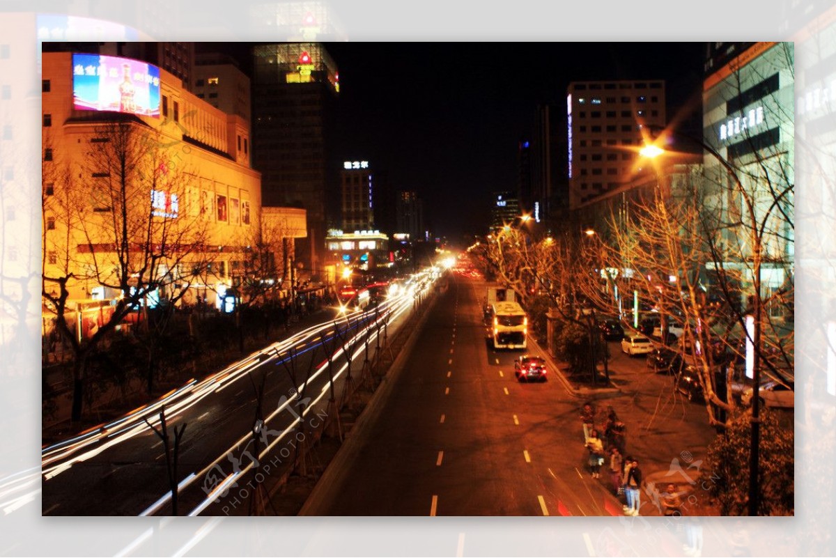 杭州延安路夜景图片