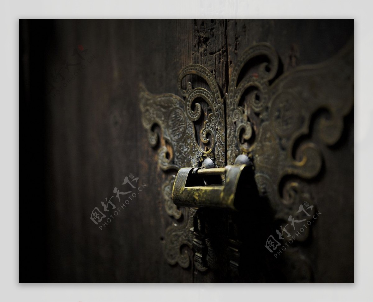 古徽州门环锁图片