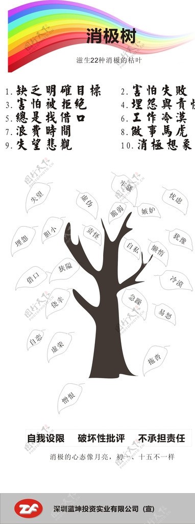 消极树树矢量图KT板图片