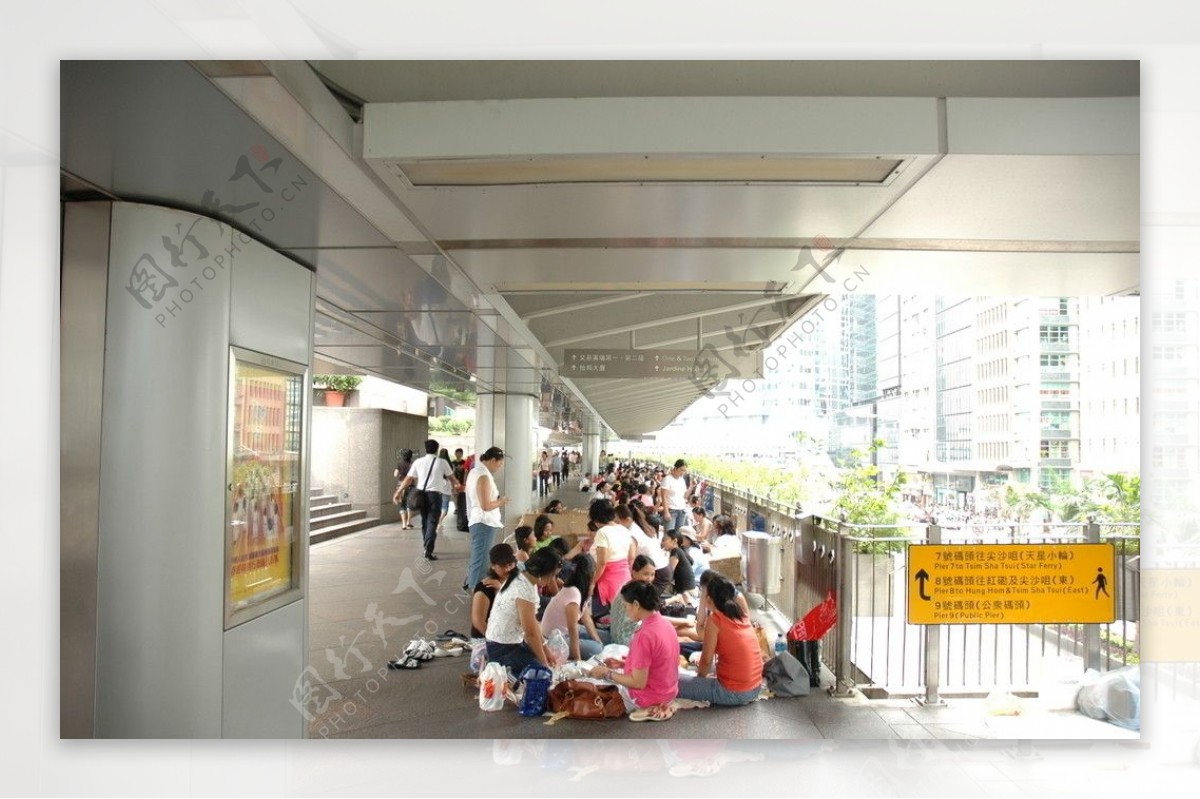香港中环天桥街景图片
