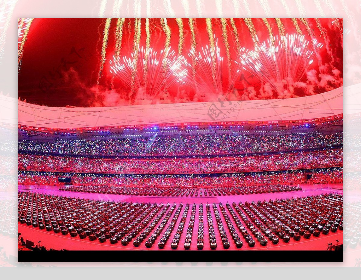 2008年北京奥运会鸟巢开幕式焰火图片