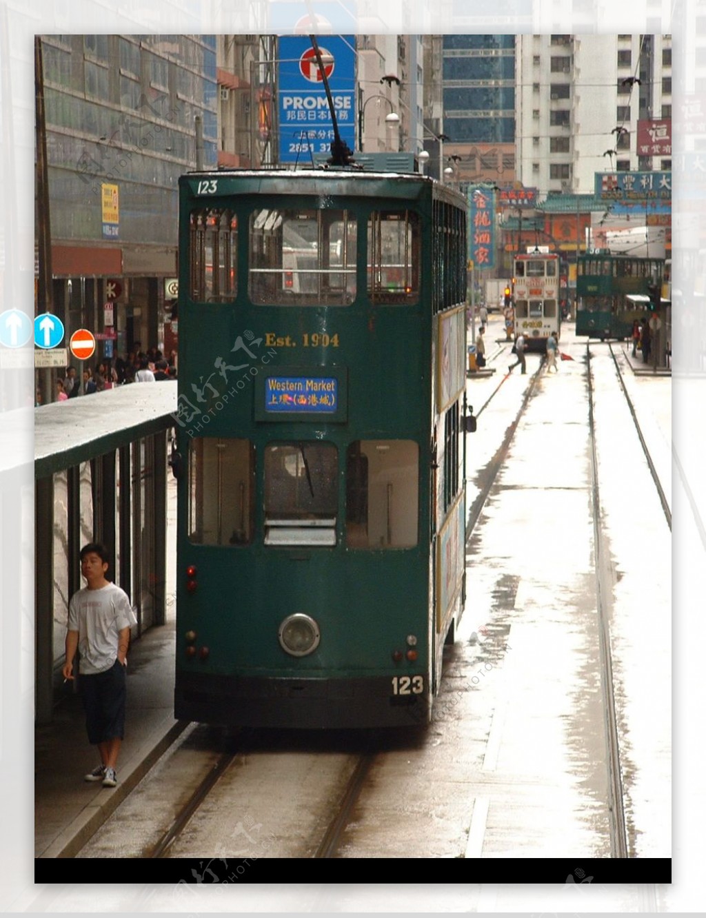 香港百年老电车图片