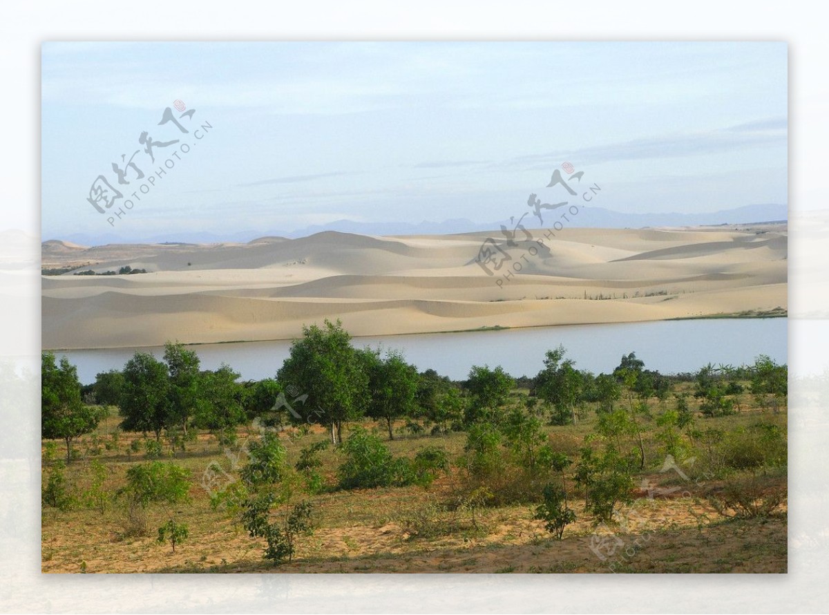 林野沙丘水流图片