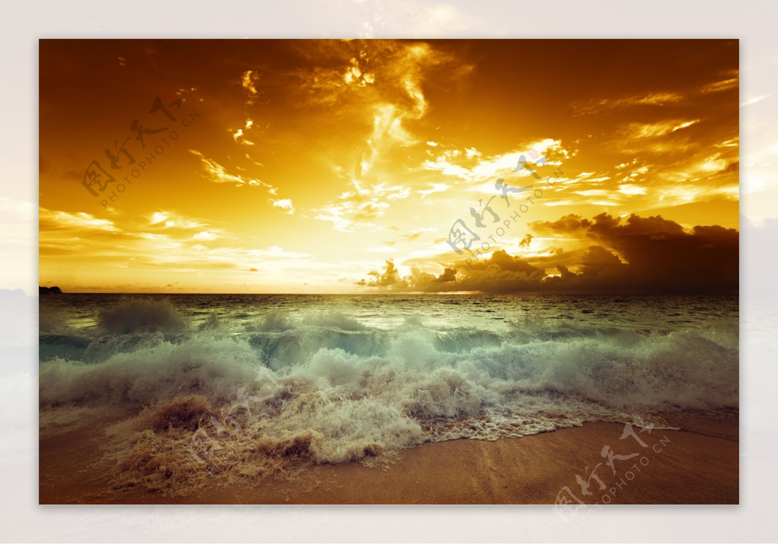 海滩夕阳图片素材-编号11711672-图行天下