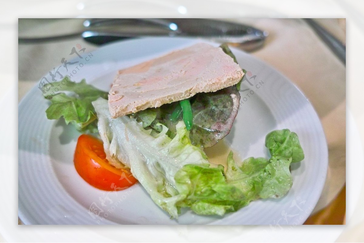 法國海鮮大餐中的鵝肝图片