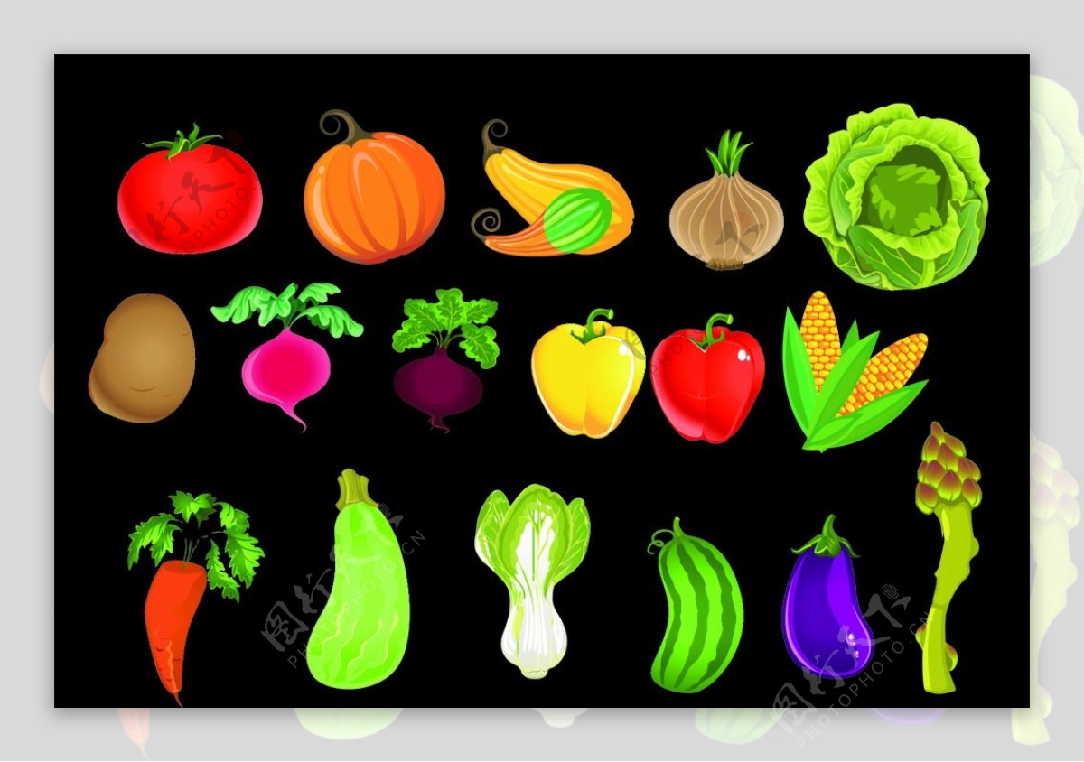 蔬菜插画图片素材_免费下载_psd图片格式_VRF高清图片400081908_摄图网