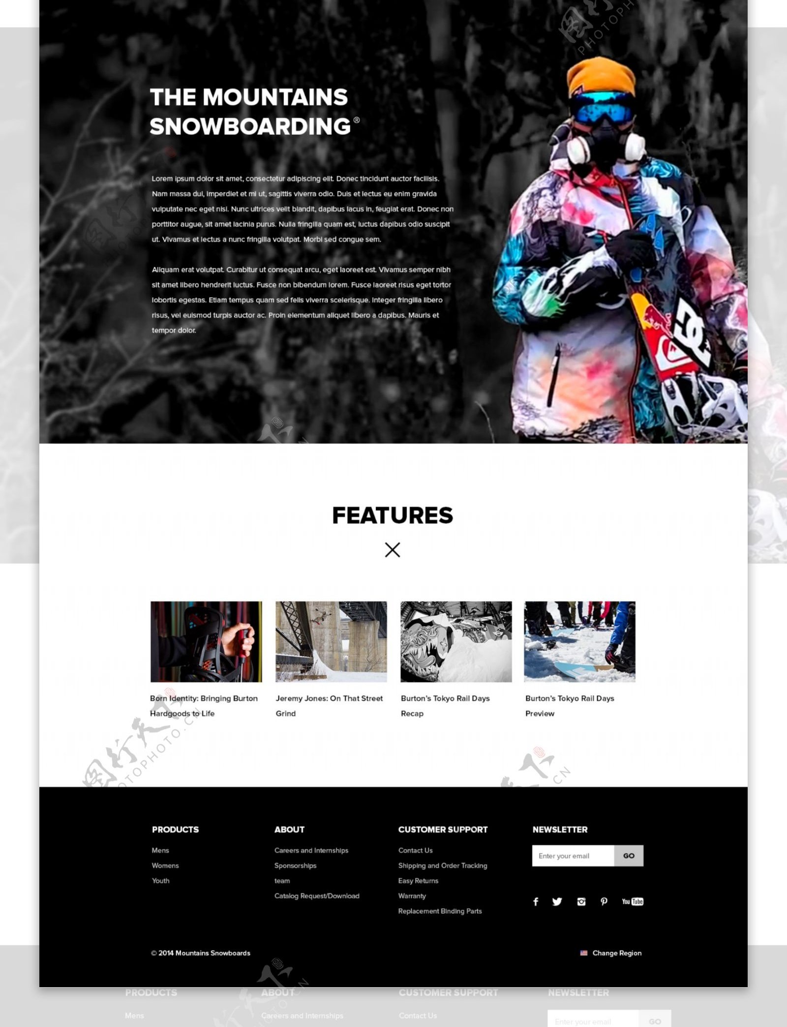 滑雪网页设计图片