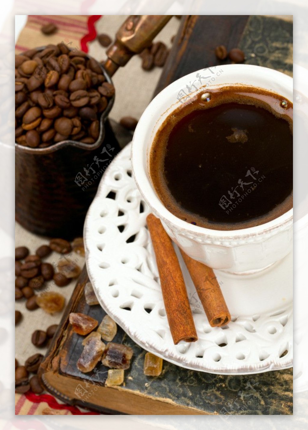 咖啡豆黑咖啡图片