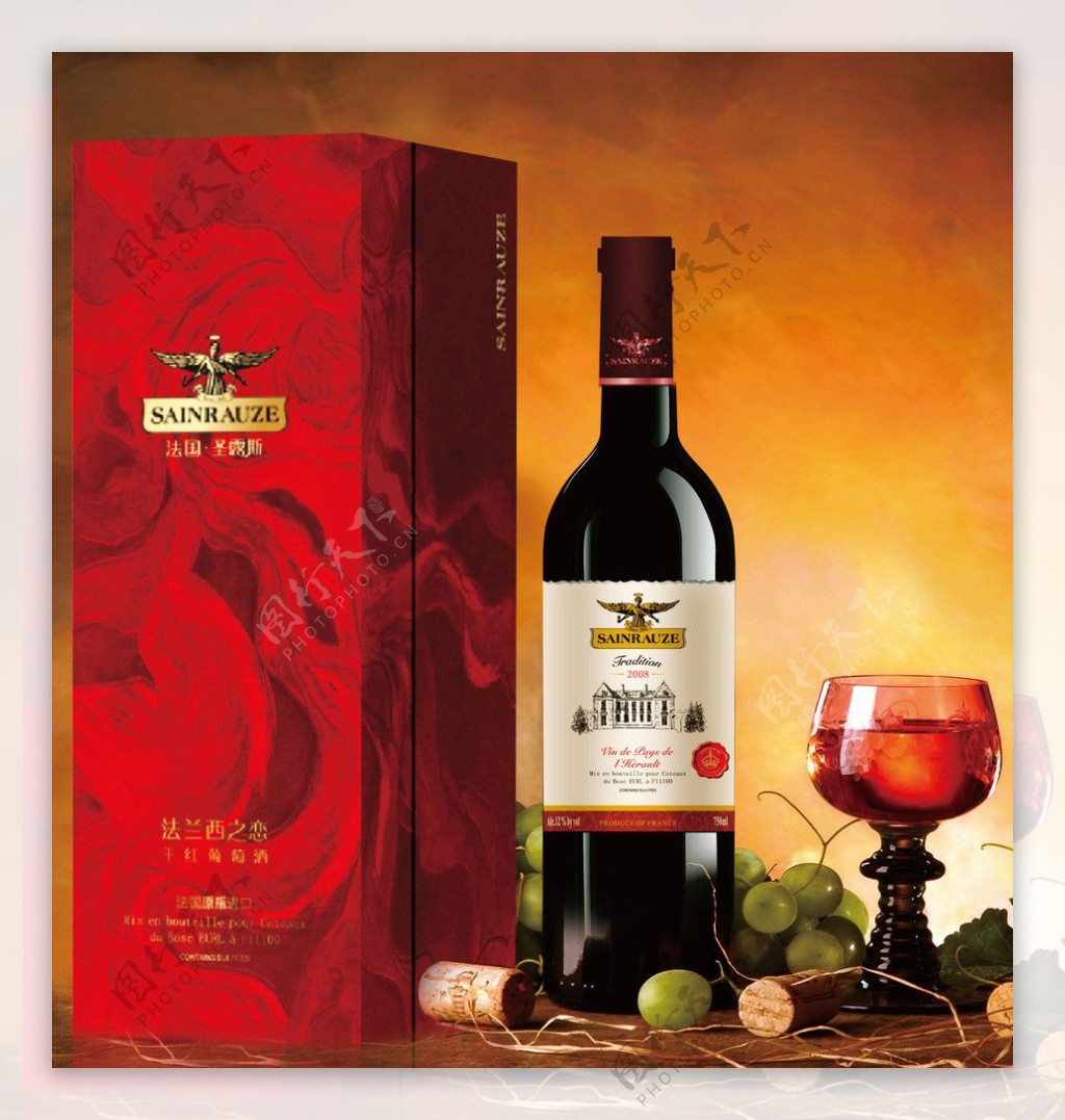 法国圣密斯干红葡萄酒图片