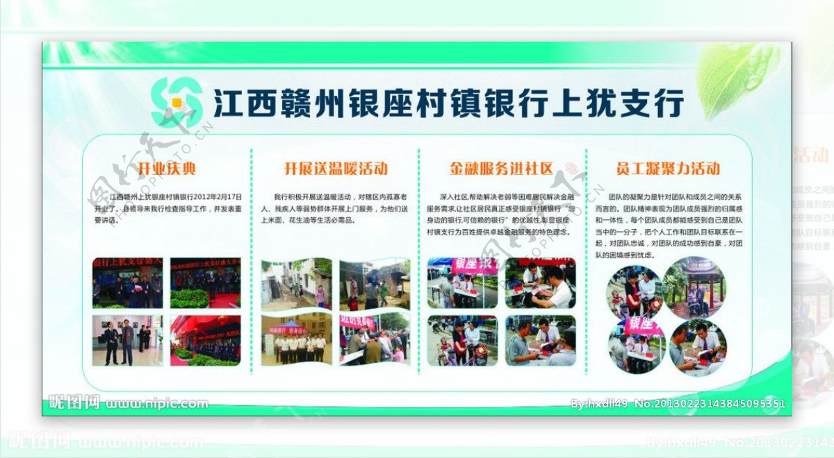 江西赣州村镇银行展板图片